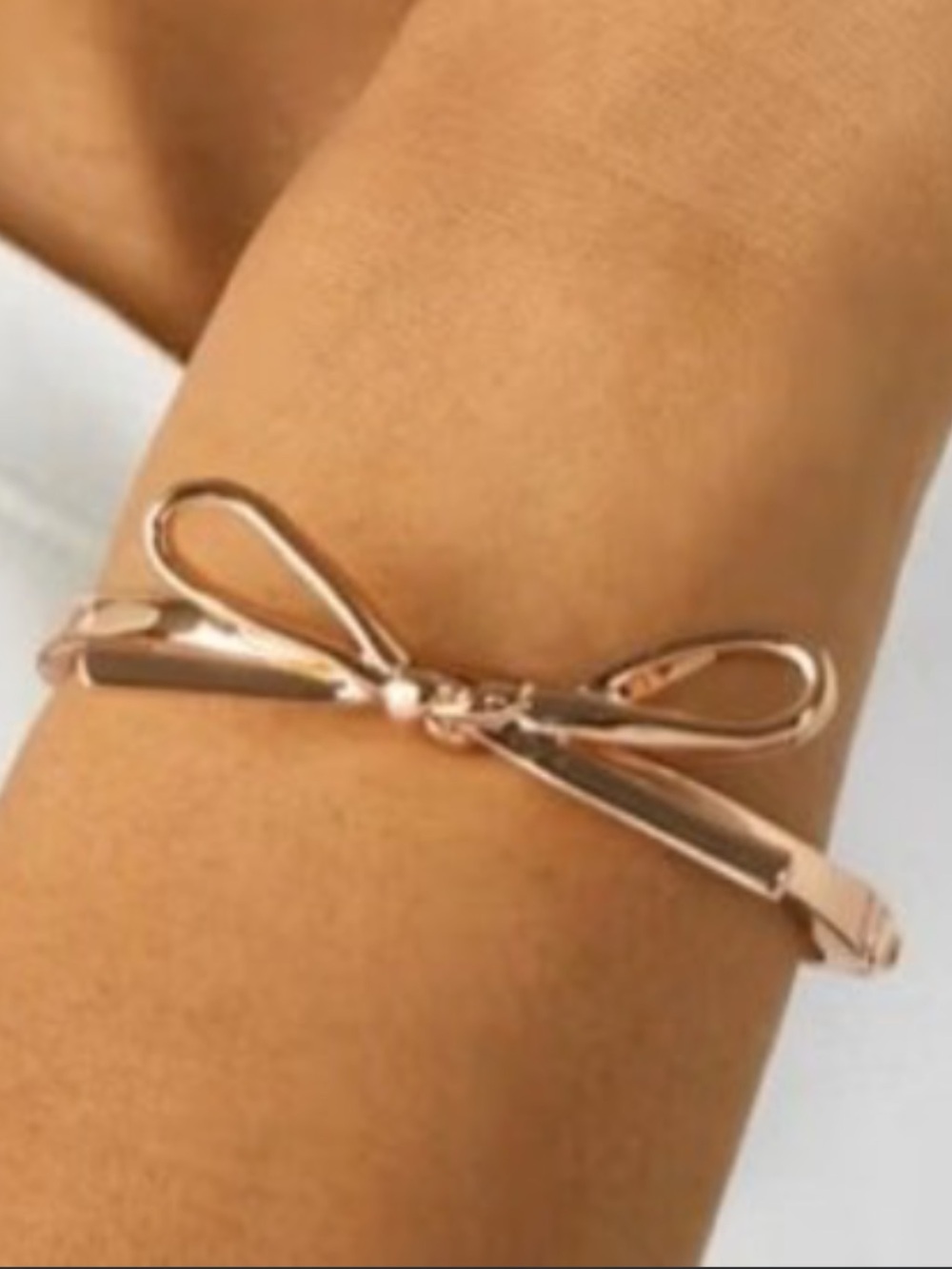 Kate Spade Skinny Mini Bow Bangle Bracelet Rose Gold Tone * please read coquette